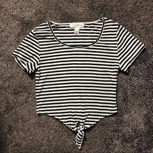 Striped Crop Top Tee - Medium